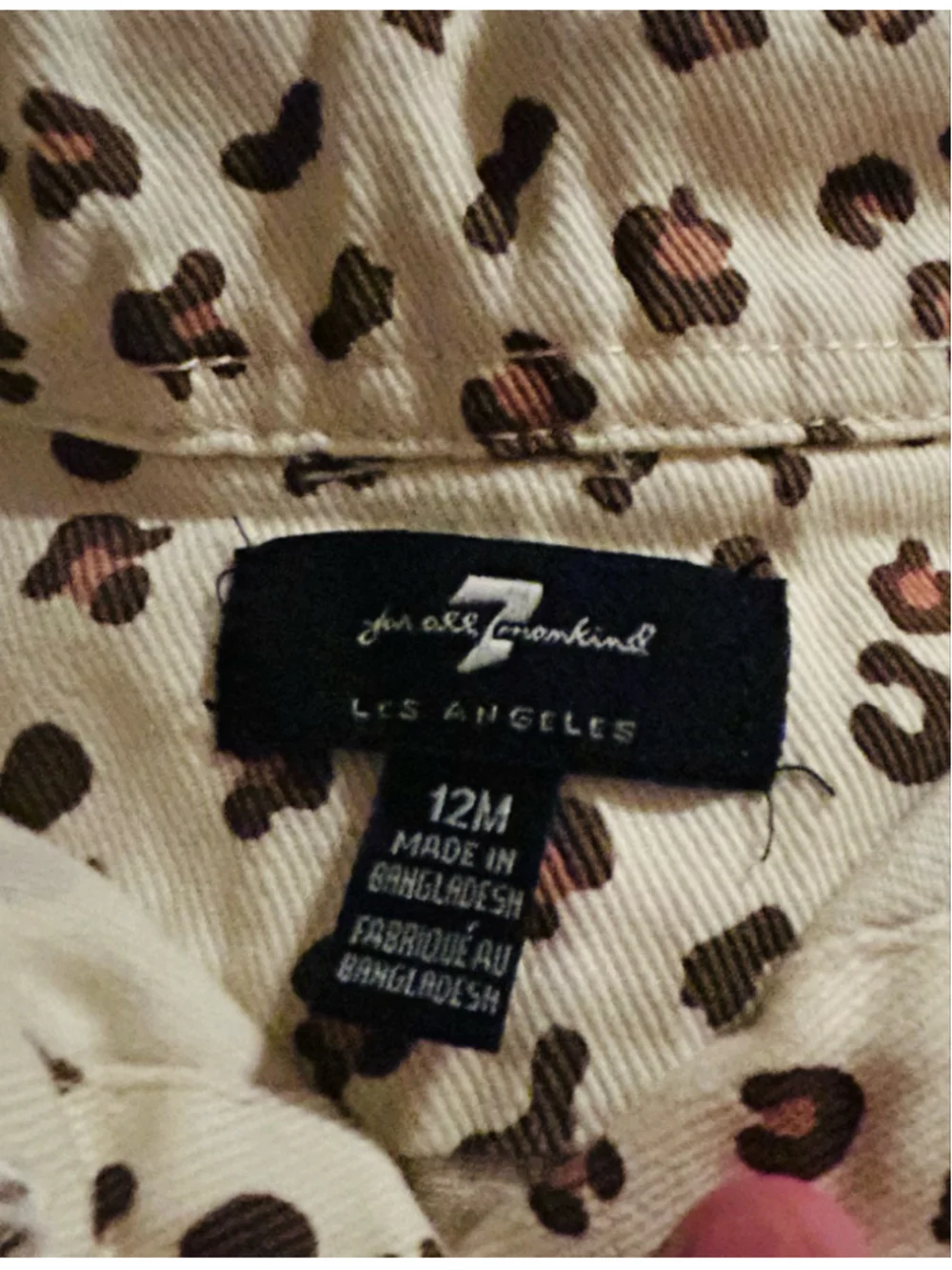 Girls 7 For All Mankind Leopard Print Matching Set, Size 12m, Beige and Brown